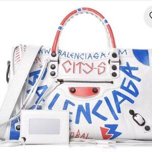 Balenciaga Agneau Graffiti Shoulder Bag